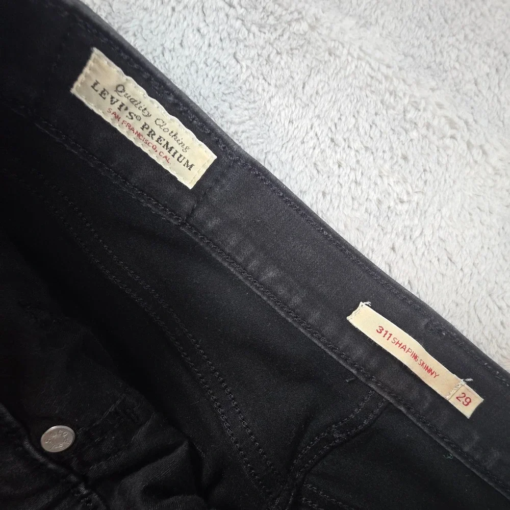 Levi's Women 29 Black 311 Shaping Skinny Jeans Premium Mid Rise Stretch‎
